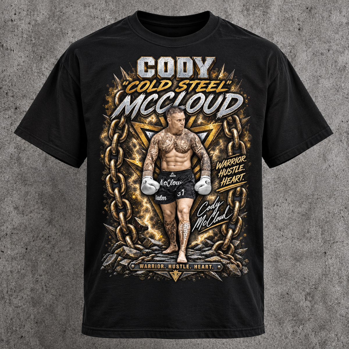 Cody “Cold Steel” McCloud | Warrior Hustle Heart Tee