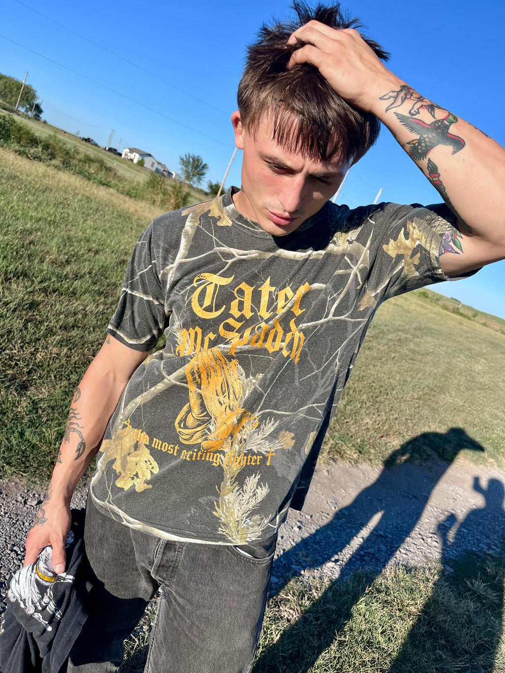 Tater McSpadden Vintage Camo Fighter Tee | The Most Exciting Fighter