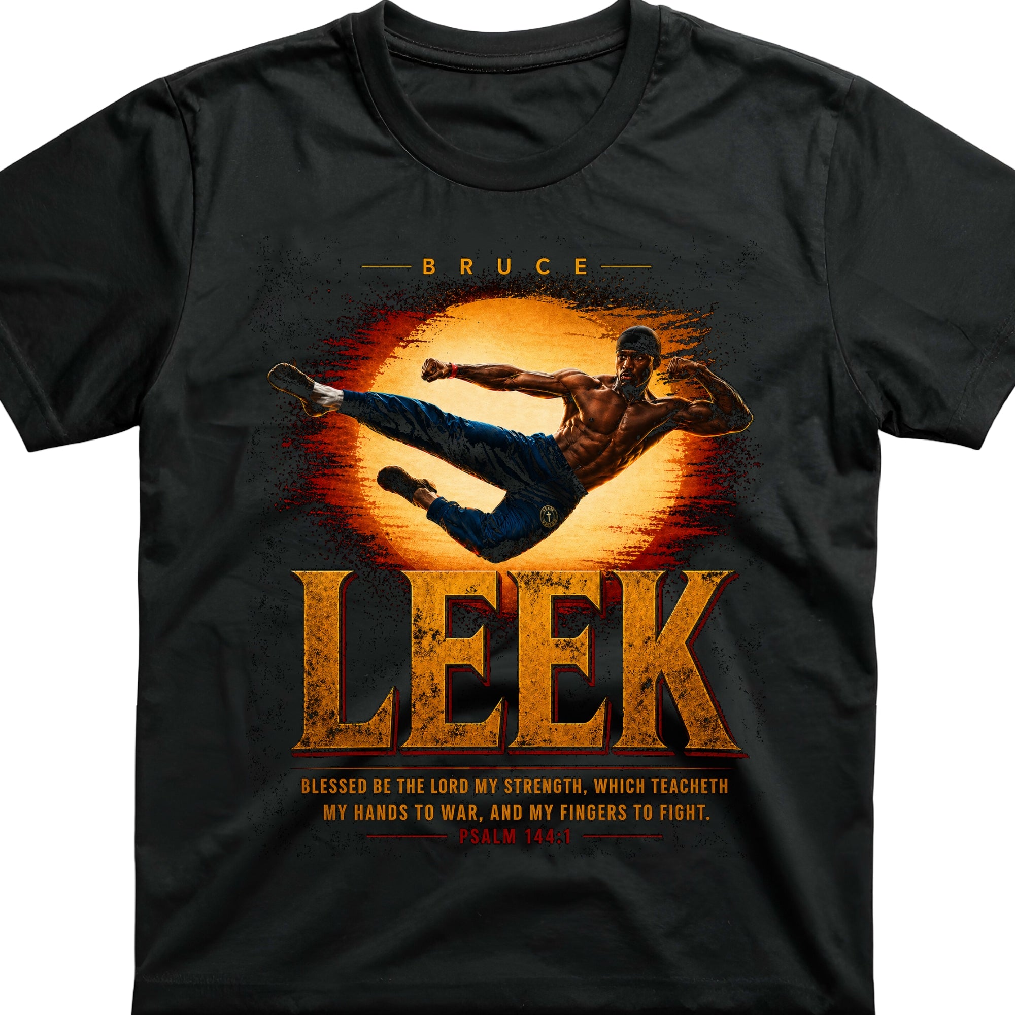 Malik Thompson “Bruce Leek” Fight Tee Psalm 144:1