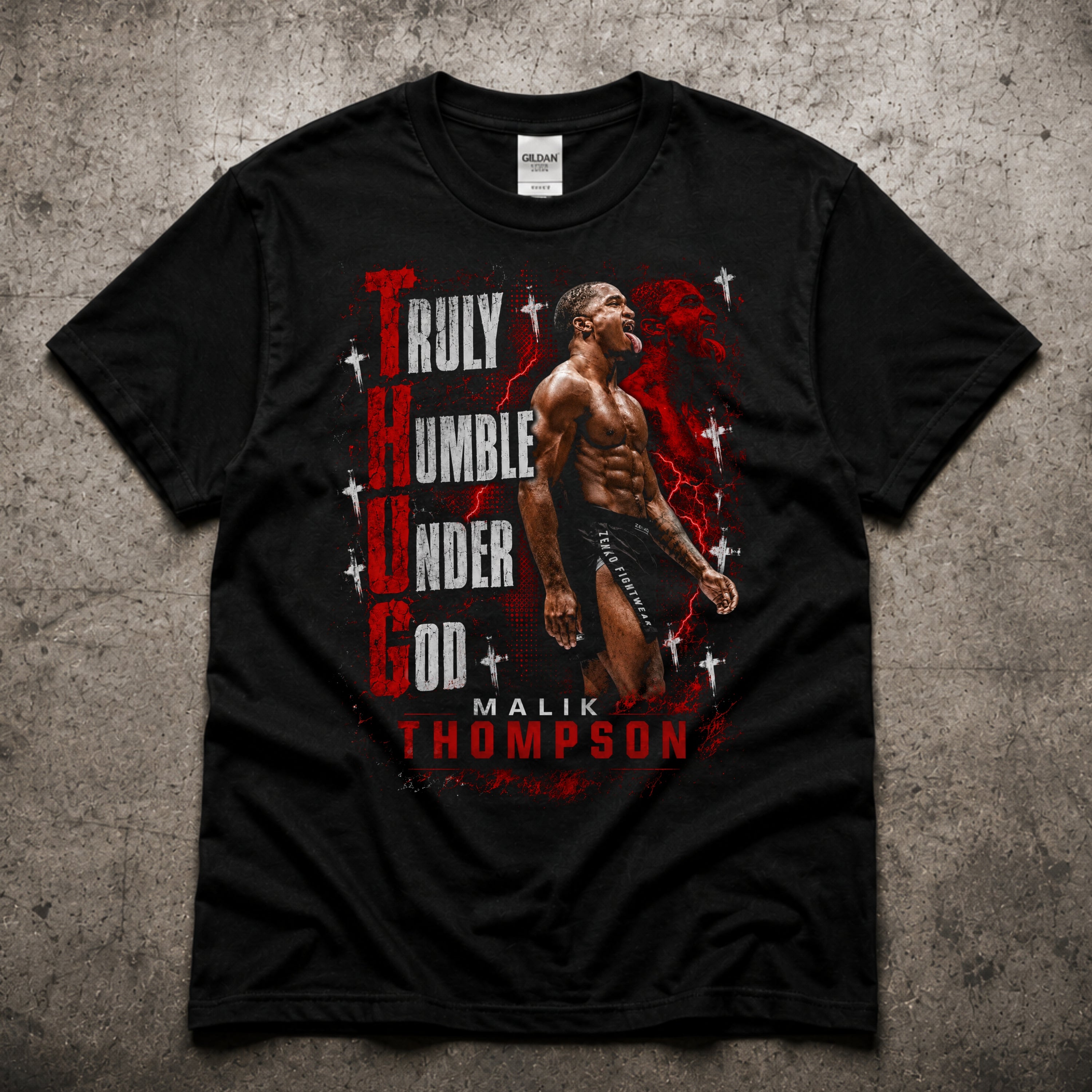 Malik Thompson “THUG” Truly Humble Under God Fighter Shirt